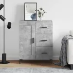 Servantă, gri beton, 69,5x34x90 cm, lemn compozit GartenMobel Dekor