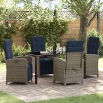 Set de cinci piese pentru masă de grădină gri din rattan de la . GartenMobel Dekor
