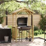 Adăpost BBQ 133.5x63x200 cm din Lemn de Pin Impregnat GartenMobel Dekor