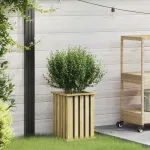 Ghiveci pentru grădină cu liner 33x33x45 cm Lemn de pin impregnat GartenMobel Dekor