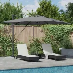 Parasol Roma cu braț articulat 286 x 285 x 270 cm Aluminiu GartenMobel Dekor