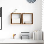 Rafturi Lemn Vechi Lemn Masiv Mic Montare pe Perete Rafturi GartenMobel Dekor