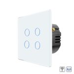 Intrerupator Cvadruplu Wi-Fi + RF433 cu Touch din Sticla LUXION SmartElectro IntelligentHouse