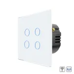 Intrerupator Cvadruplu Wi-Fi + RF433 cu Touch din Sticla LUXION SmartElectro IntelligentHouse