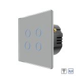 Intrerupator Cvadruplu Wi-Fi + RF433 cu Touch din Sticla LUXION SmartElectro IntelligentHouse