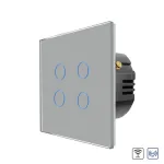 Intrerupator Cvadruplu Wi-Fi + RF433 cu Touch din Sticla LUXION SmartElectro IntelligentHouse