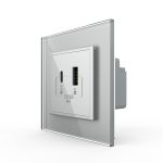 Priza USB-A + USB-C cu Rama Din Sticla LIVOLO - Serie Noua SmartElectro IntelligentHouse