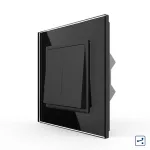 Intrerupator Dublu Mecanic Cap Cruce LIVOLO cu Rama din Sticla - Serie Noua SmartElectro IntelligentHouse