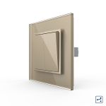 Intrerupator Dublu Mecanic Cap Scara LIVOLO cu Rama din Sticla - Serie Noua SmartElectro IntelligentHouse