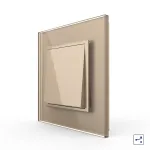 Intrerupator Simplu Mecanic Cap Cruce, 2 Module LIVOLO cu Rama din Sticla - Serie Noua SmartElectro IntelligentHouse