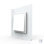 Intrerupator Simplu Mecanic si Cap Scara , 2 Module LIVOLO cu Rama din Sticla - Serie Noua SmartElectro IntelligentHouse