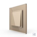 Intrerupator Simplu Mecanic si Cap Scara , 2 Module LIVOLO cu Rama din Sticla - Serie Noua SmartElectro IntelligentHouse