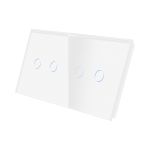 Panou Intrerupator Dublu + Dublu cu Touch Din Sticla LUXION SmartElectro IntelligentHouse
