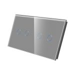 Panou Intrerupator Dublu + Dublu cu Touch Din Sticla LUXION SmartElectro IntelligentHouse