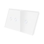 Panou Intrerupator Dublu + Simplu cu Touch Din Sticla LUXION SmartElectro IntelligentHouse