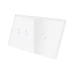 Panou Intrerupator Dublu + Simplu cu Touch Din Sticla LUXION SmartElectro IntelligentHouse