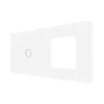 Panou Intrerupator Simplu cu Touch si Priza Simpla Din Sticla LUXION SmartElectro IntelligentHouse