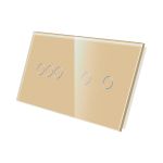 Panou Intrerupator Triplu + Dublu cu Touch Din Sticla LUXION SmartElectro IntelligentHouse