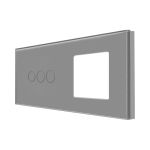 Panou Intrerupator Triplu cu Touch si Priza Simpla Din Sticla LUXION SmartElectro IntelligentHouse