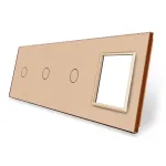 Panou 3 intrerupatoare simple si 1 priza LIVOLO din sticla SmartElectro IntelligentHouse