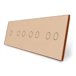 Panou intrerupator simplu + dublu + dublu + dublu cu touch LIVOLO din sticla SmartElectro IntelligentHouse