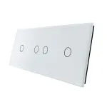 Panou intrerupator simplu+ dublu + simplu cu touch LIVOLO din sticla SmartElectro IntelligentHouse