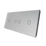 Panou intrerupator simplu+ dublu + simplu cu touch LIVOLO din sticla SmartElectro IntelligentHouse