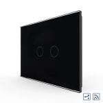 Intrerupator Dublu Cap Scara / Cruce Wireless cu Touch LIVOLO din Sticla – Standard Italian SmartElectro IntelligentHouse