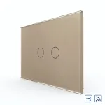 Intrerupator Dublu Cap Scara / Cruce Wireless cu Touch LIVOLO din Sticla – Standard Italian SmartElectro IntelligentHouse