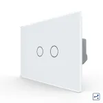 Intrerupator Dublu Cap Scara / Cruce cu Touch LIVOLO din Sticla – Standard Italian SmartElectro IntelligentHouse