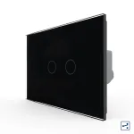 Intrerupator Dublu Cap Scara / Cruce cu Touch LIVOLO din Sticla – Standard Italian SmartElectro IntelligentHouse