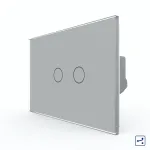 Intrerupator Dublu Cap Scara / Cruce cu Touch LIVOLO din Sticla – Standard Italian SmartElectro IntelligentHouse