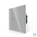 Intrerupator Dublu Cap Scara/Cruce cu Touch din Sticla LUXION, Serie A SmartElectro IntelligentHouse