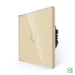 Intrerupator Simplu Cap Scara/Cruce cu Touch din Sticla LUXION, Serie A SmartElectro IntelligentHouse