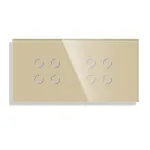 Panou Intrerupator Cvadruplu + Cvadruplu cu Touch din Sticla LUXION SmartElectro IntelligentHouse