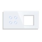 Panou Intrerupator Cvadruplu cu Touch si Priza Simpla Din Sticla LUXION SmartElectro IntelligentHouse