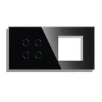 Panou Intrerupator Cvadruplu cu Touch si Priza Simpla Din Sticla LUXION SmartElectro IntelligentHouse