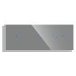 Panou Intrerupator Simplu + Simplu + Dublu cu Touch din Sticla LUXION SmartElectro IntelligentHouse