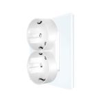 Priza Dubla LUXION cu Rama din Sticla Pentru Doza Simpla SmartElectro IntelligentHouse