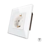 Priza Simpla Wi-Fi cu Monitorizare Consum, cu Rama din Sticla LUXION SmartElectro IntelligentHouse