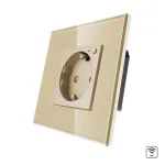 Priza Simpla Wi-Fi cu Monitorizare Consum, cu Rama din Sticla LUXION SmartElectro IntelligentHouse