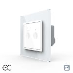 Intrerupator Dublu Cap Scara / Cruce cu Touch LIVOLO cu Rama din Sticla - Protocol Zigbee EC SmartElectro IntelligentHouse