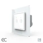 Intrerupator Dublu Cap Scara / Cruce cu Touch LIVOLO cu Rama din Sticla - Protocol Zigbee EC SmartElectro IntelligentHouse