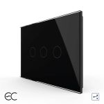 Intrerupator Triplu Cap Scara / Cruce cu Touch LIVOLO din Sticla, Standard Italian - protocol ZigBee EC SmartElectro IntelligentHouse