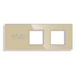 Panou Intrerupator Variator cu Touch si 2 Prize Simple Din Sticla LUXION SmartElectro IntelligentHouse