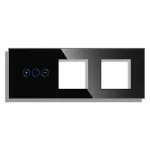 Panou Intrerupator Variator cu Touch si 2 Prize Simple Din Sticla LUXION SmartElectro IntelligentHouse