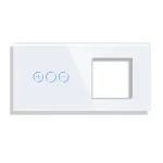 Panou Intrerupator Variator cu Touch si Priza Simpla Din Sticla LUXION SmartElectro IntelligentHouse