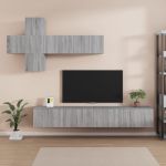 Set comode TV, 7 piese, gri sonoma, lemn compozit GartenMobel Dekor