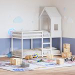 Acoperiș Pat Copii, alb, 60x89x134,5 cm Lemn Mass Pin GartenMobel Dekor