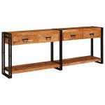 Mese consolă 2 pcs Maro 200 x 33 x 75 cm Lemn masiv de acacia GartenMobel Dekor